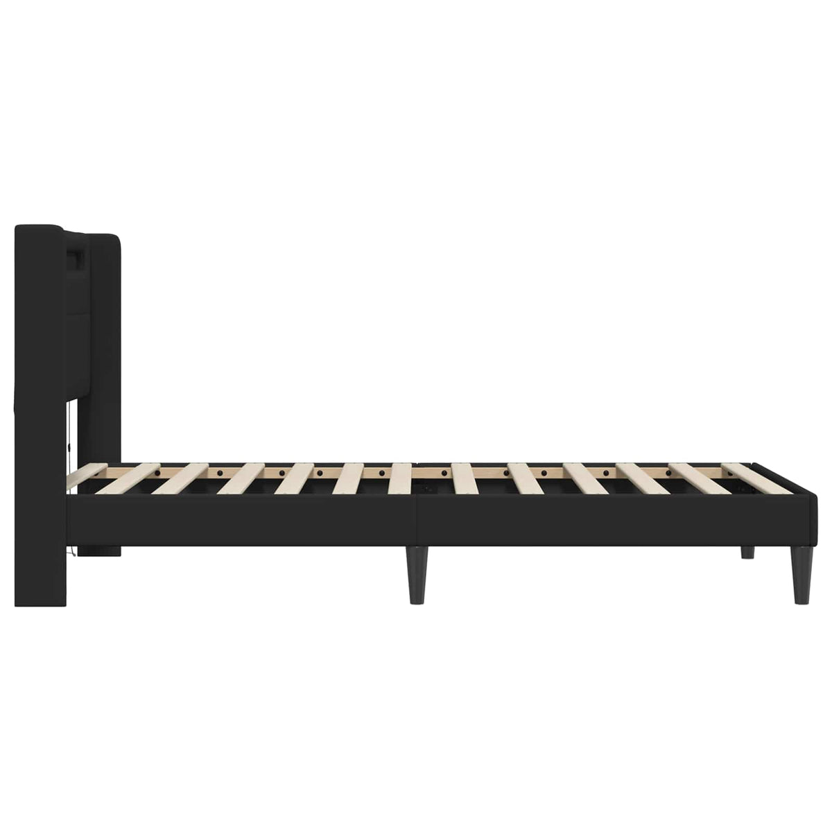 Sengestel med LED-lysstrimler Sort 100 x 200 cm Kunstlæder