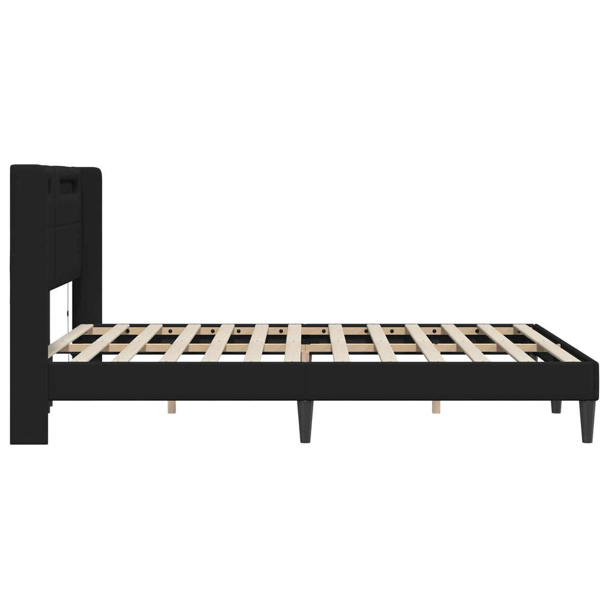 Sengestel med LED-lysstrimler Sort 120 x 190 cm Kunstlæder