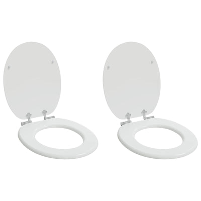 Blødt lukket toiletbræt 2 stk. Hvid 44 x 38 cm MDF plade