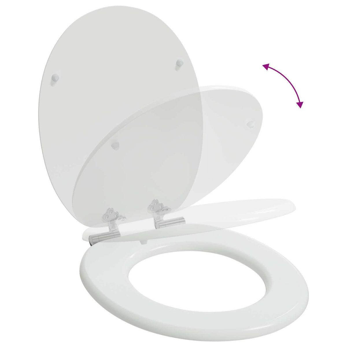 Blødt lukket toiletbræt 2 stk. Hvid 44 x 38 cm MDF plade