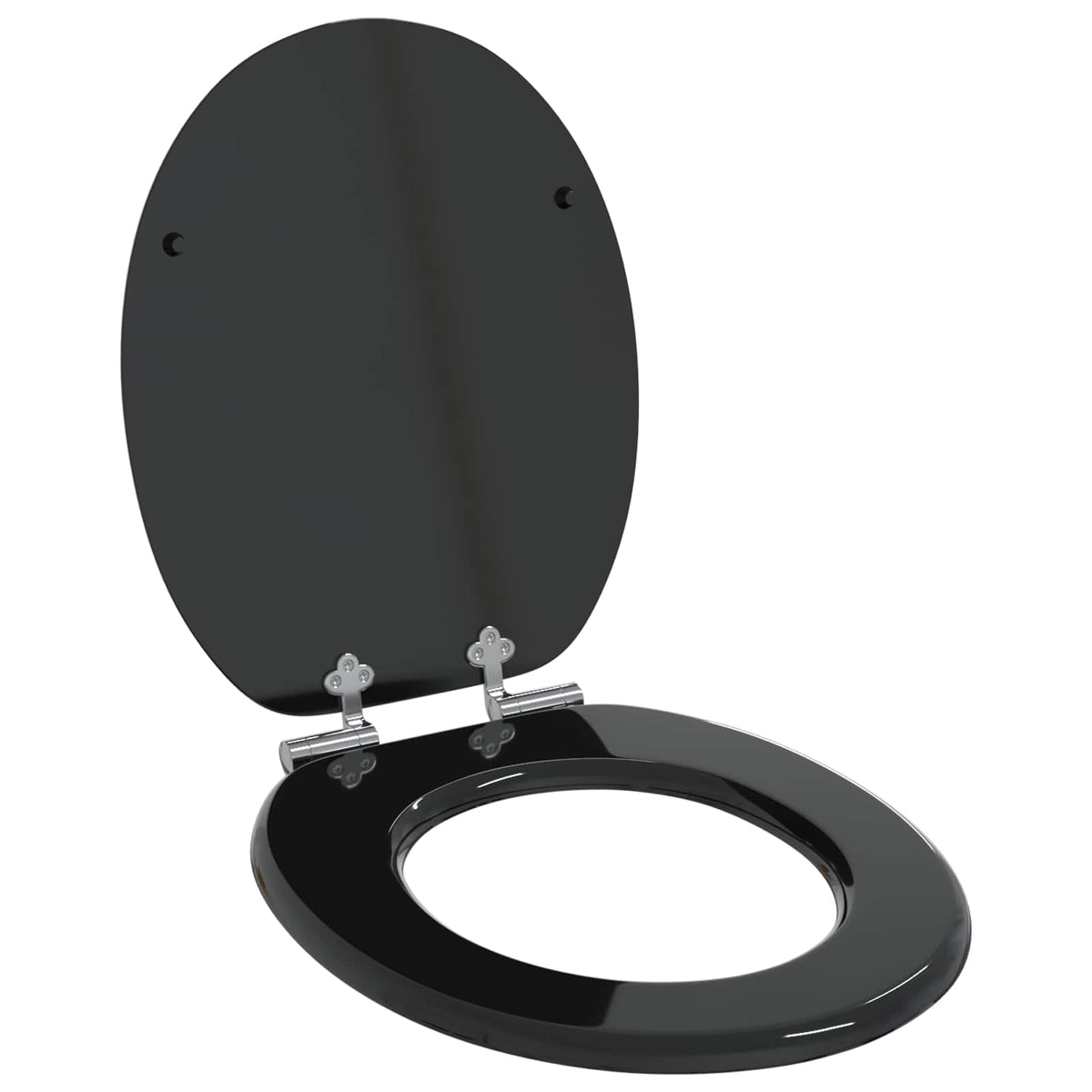 Blødt lukket toiletbræt 2 stk. Sort 44 x 38 cm MDF plade