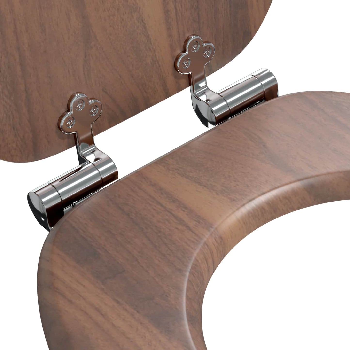Blødt lukket toiletbræt 2 stk. Brun 44 x 38 cm MDF plade