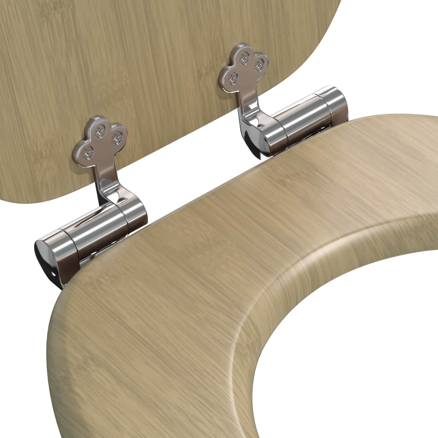 Toilet sæde 2 pcs Lys Bambusfarve 44 x 38 cm Konstrueret træ
