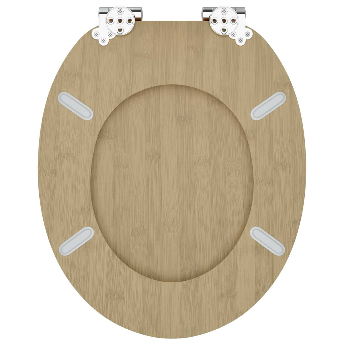 Toilet sæde 2 pcs Lys Bambusfarve 44 x 38 cm Konstrueret træ