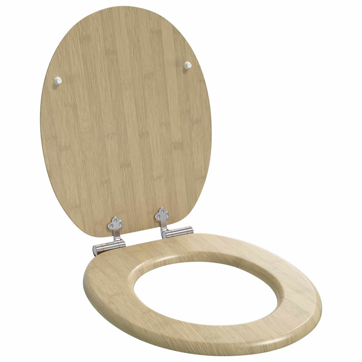 Toilet sæde 2 pcs Lys Bambusfarve 44 x 38 cm Konstrueret træ