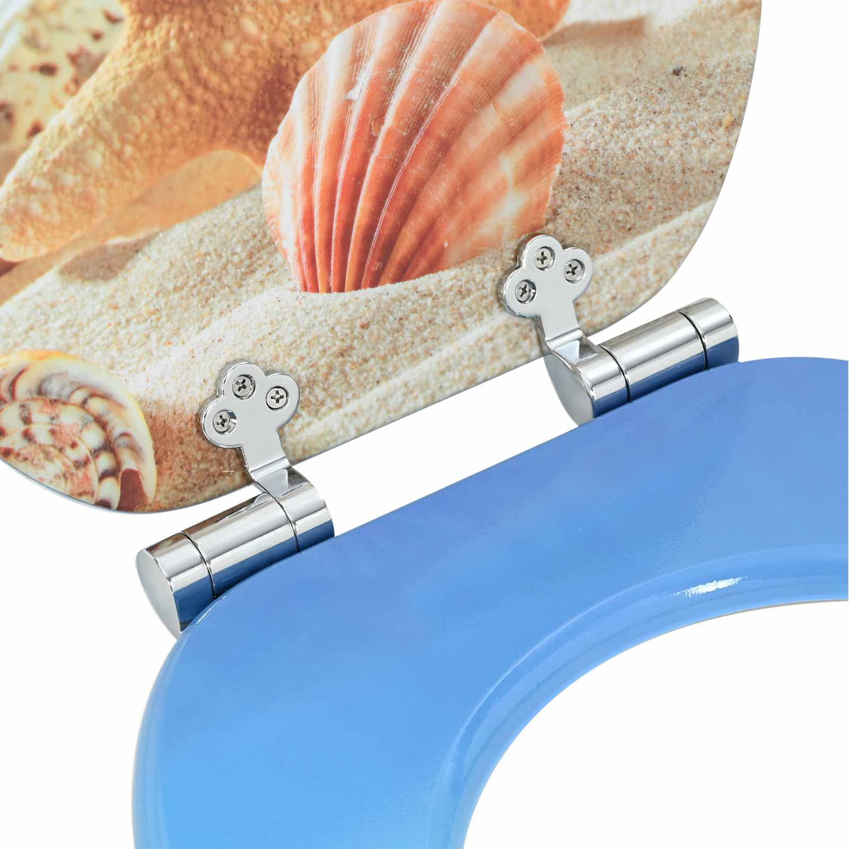 Toilet sæde 2 pcs Hav Musling 44 x 38 cm Konstrueret træ