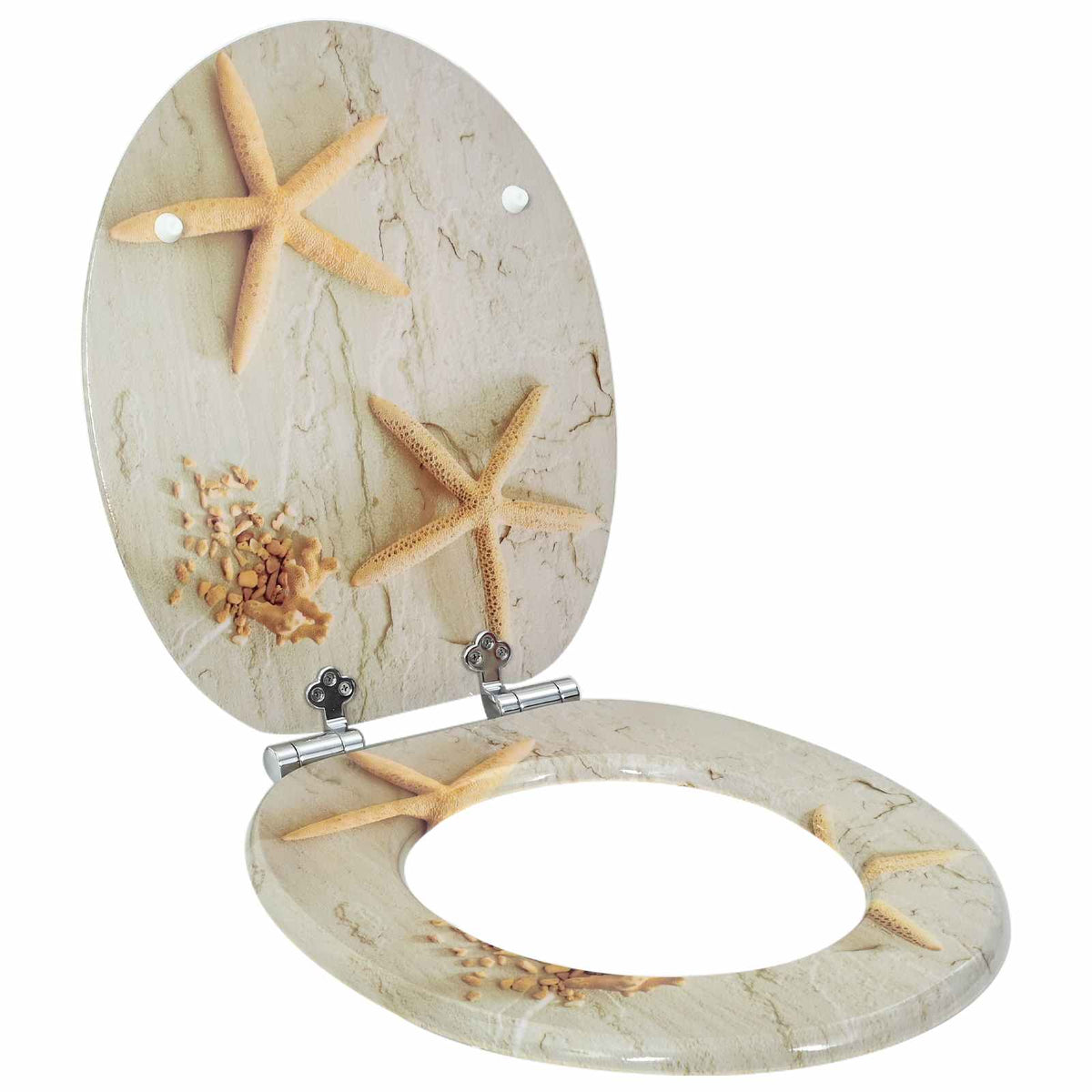 Blødt lukket toiletbræt 2 stk. Gul og Hvid 44 x 38 cm MDF plade