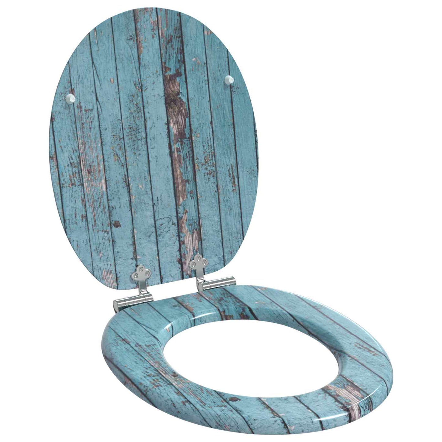 Blødt lukket toiletbræt 2 stk. Blå 44 x 38 cm MDF plade