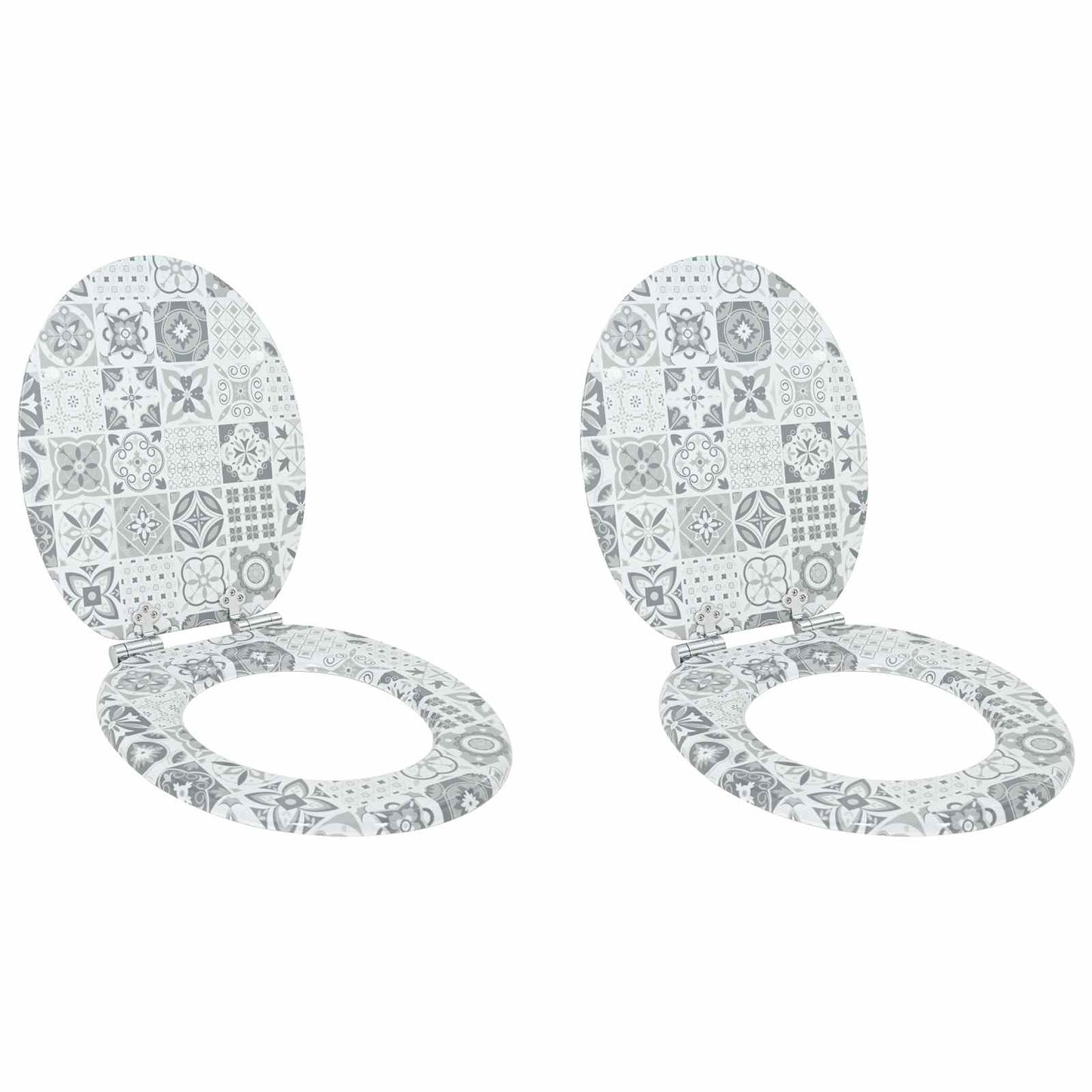 Toilet sæde 2 pcs Blå og Hvid Porcelæn 44 x 38 cm