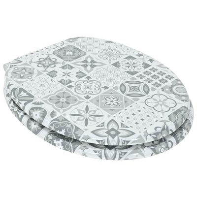 Blødt lukket toiletbræt 2 stk. Blå og Hvid Porcelæn 44 x 38 cm
