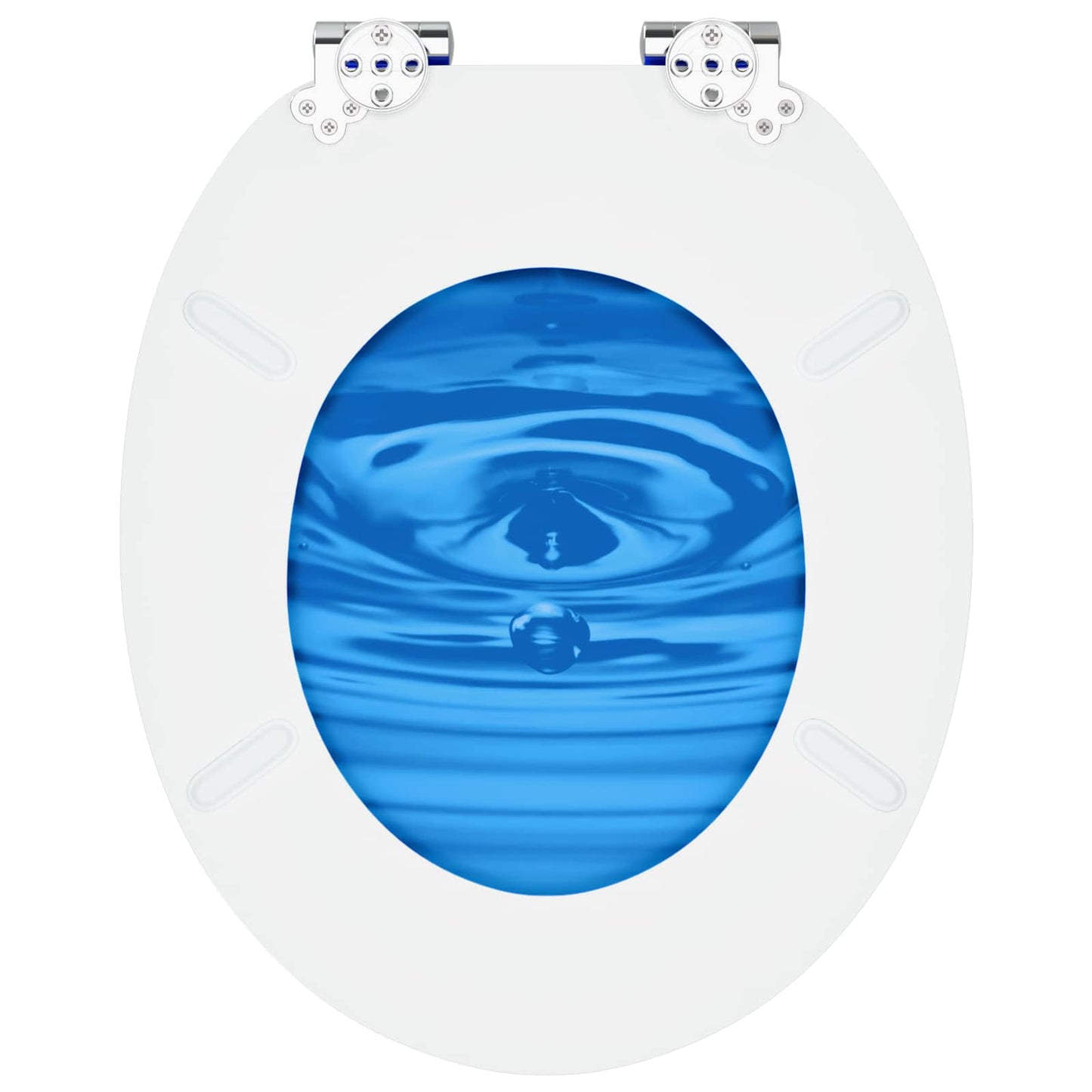 Blødt lukket toiletbræt 2 stk. Blå Dråbe 44 x 38 cm MDF plade
