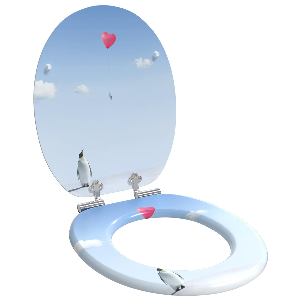Blødt lukket toiletbræt 2 stk. Blå 44 x 38 cm MDF plade