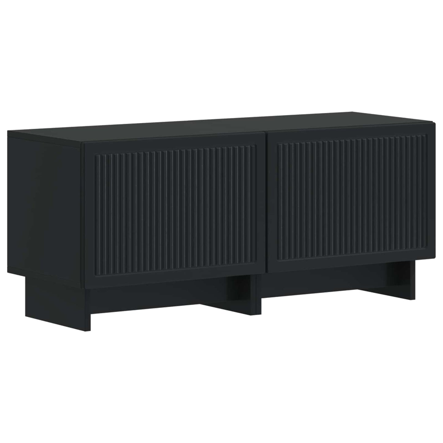 5-delt LED TV-skab Sort Konstrueret træ