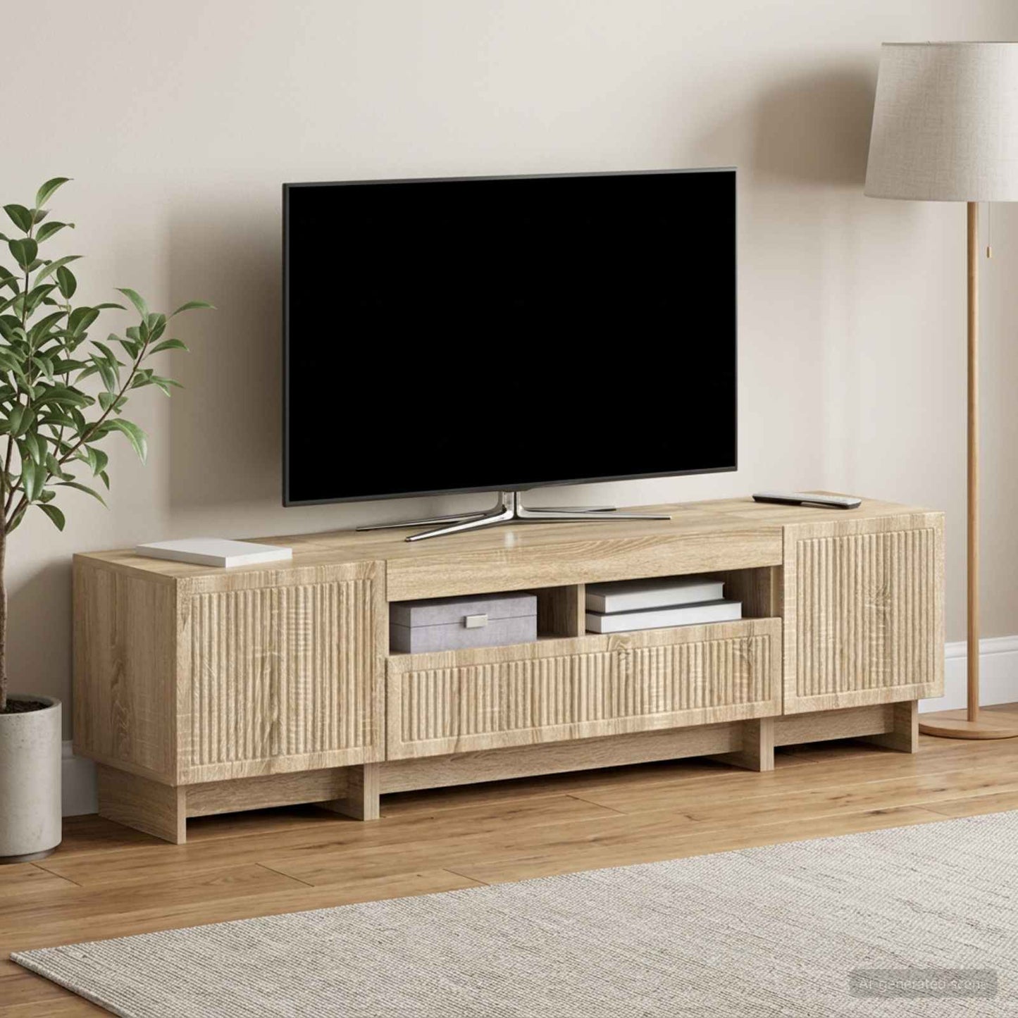 3-delt LED TV Skab EDE Sonoma-eg Konstrueret træ