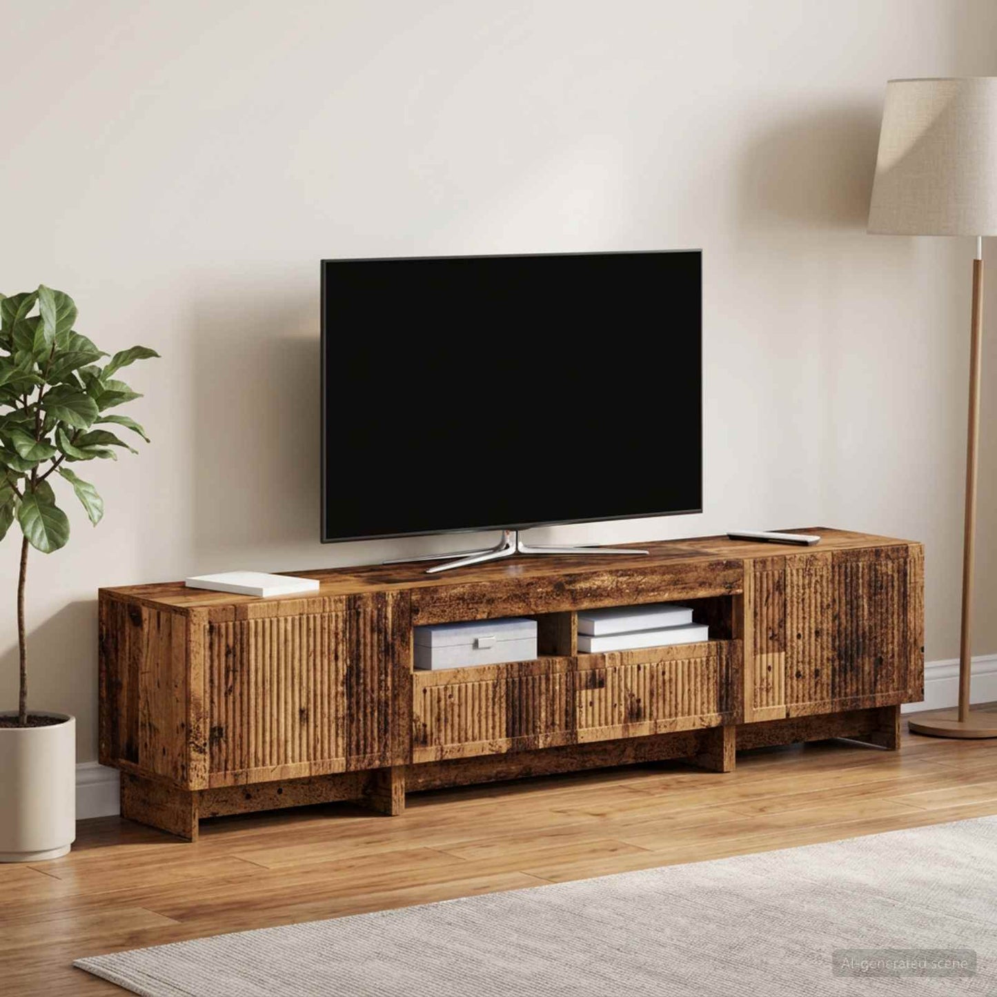 3-delt LED TV Skab EDE Gammelt træ Konstrueret træ