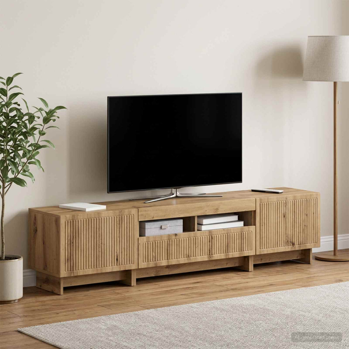 5-delt LED TV-skab Artisan-eg Konstrueret træ
