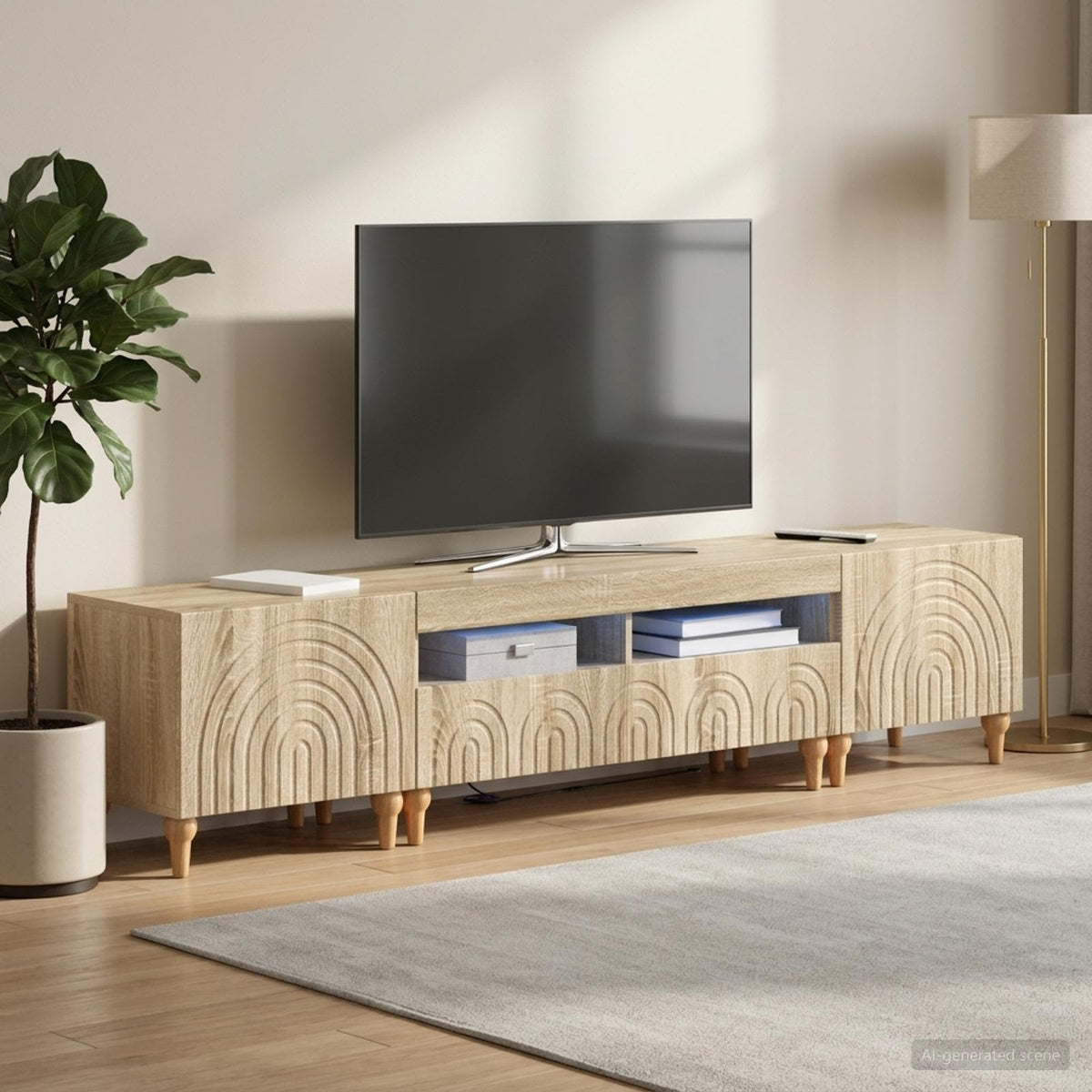 vidaXL 3-delt LED TV Skab Sonoma-eg Konstrueret træ