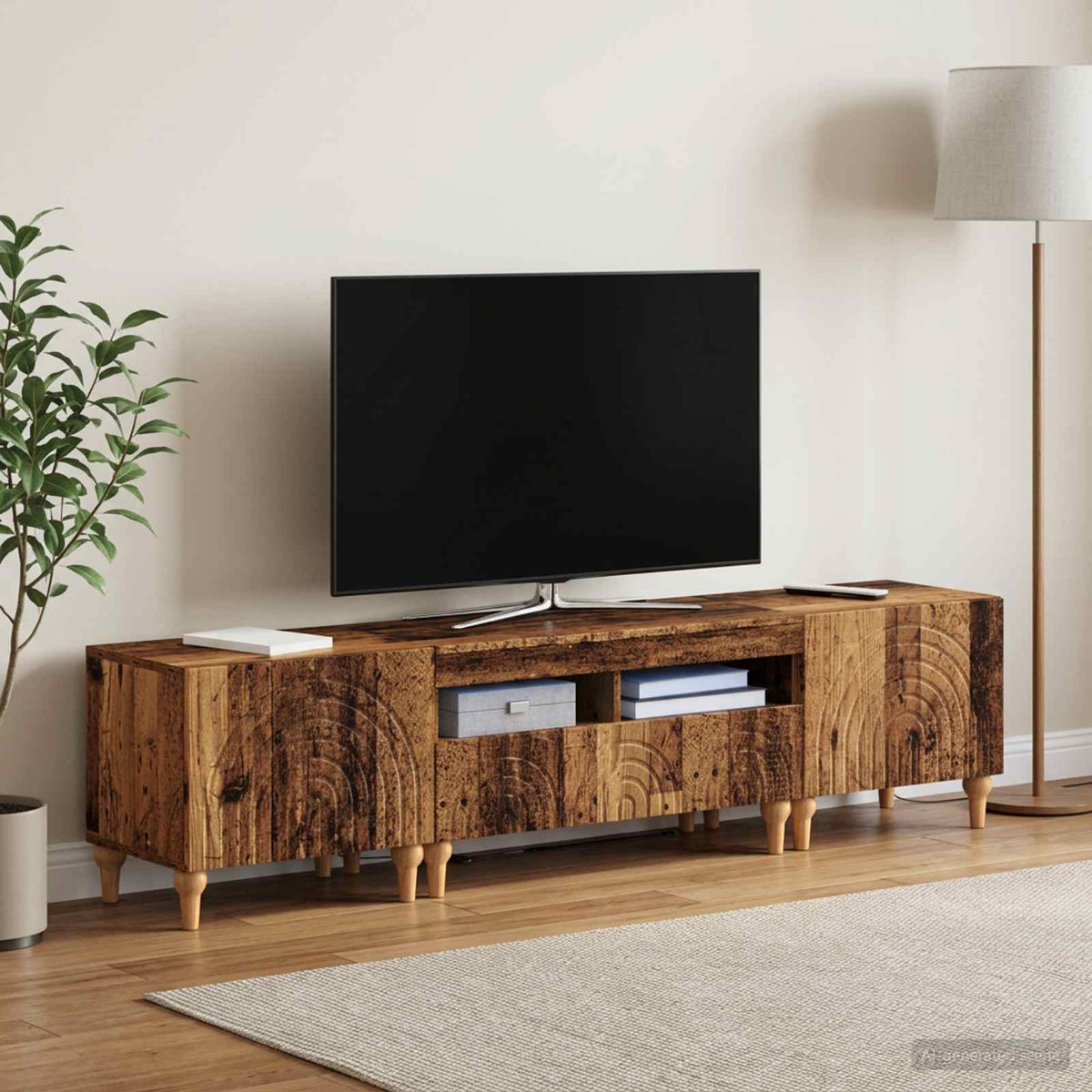 vidaXL 3-delt LED TV Skab Gammelt træ Konstrueret træ