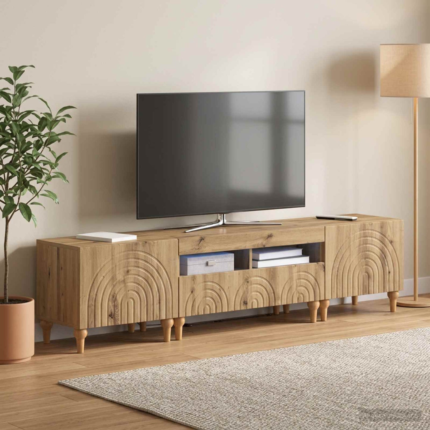 3-delt LED TV Skab Artisan-eg Konstrueret træ