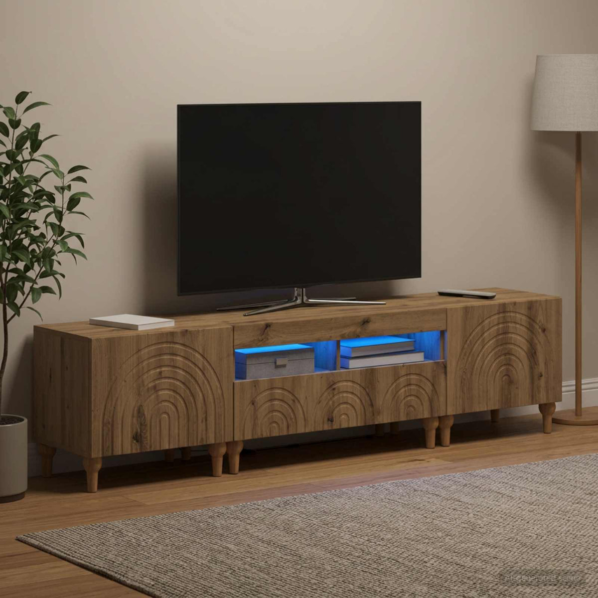 vidaXL 3-delt LED TV Skab Artisan-eg Konstrueret træ