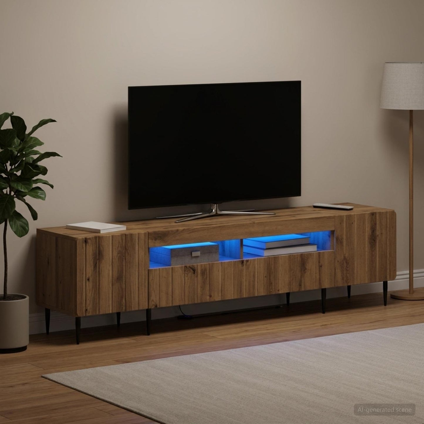 5-delt LED TV-skab Artisan-eg Konstrueret træ