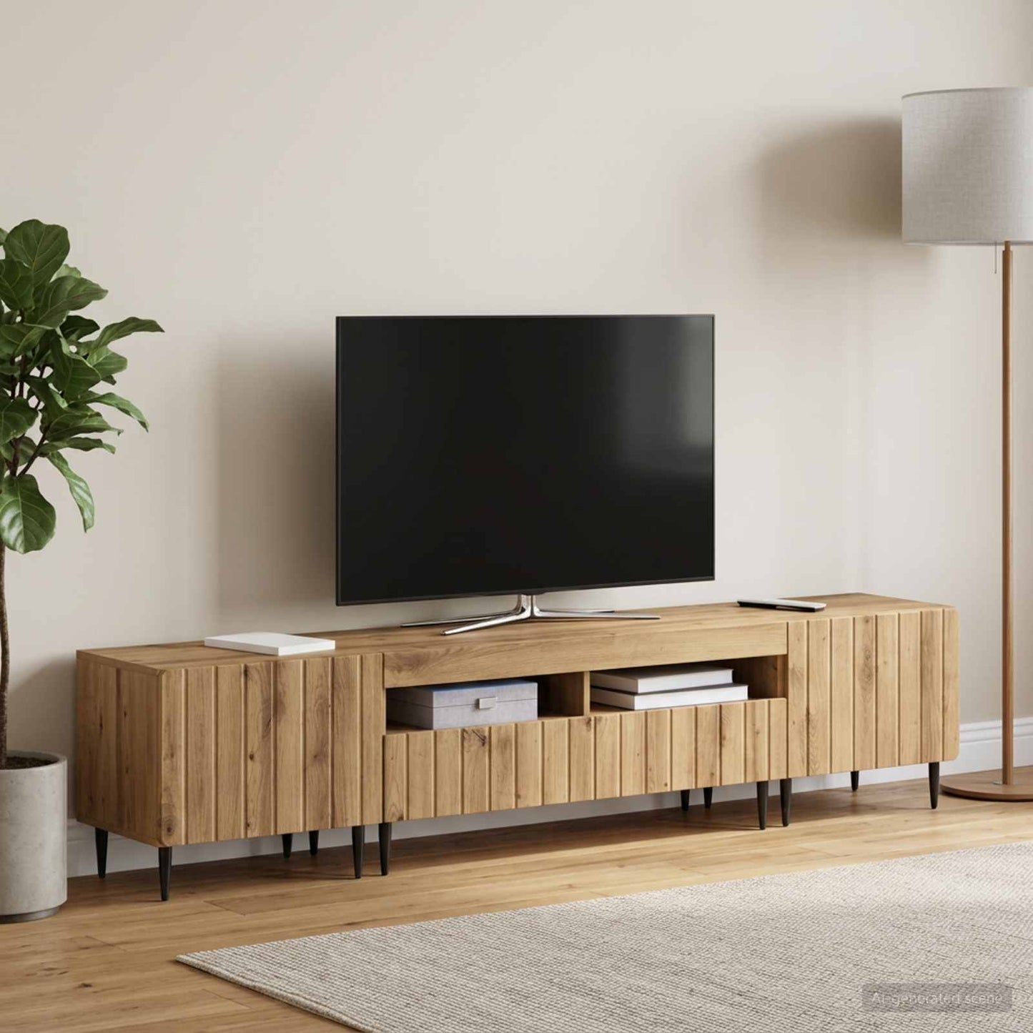 5-delt LED TV-skab Artisan-eg Konstrueret træ