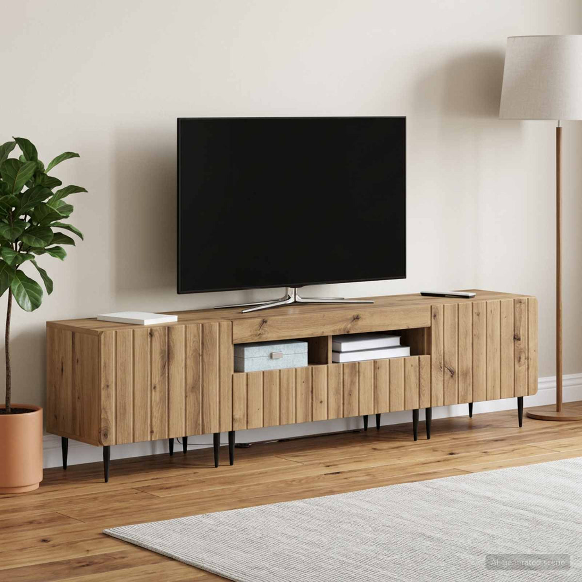 5-delt LED TV-skab Artisan-eg Konstrueret træ