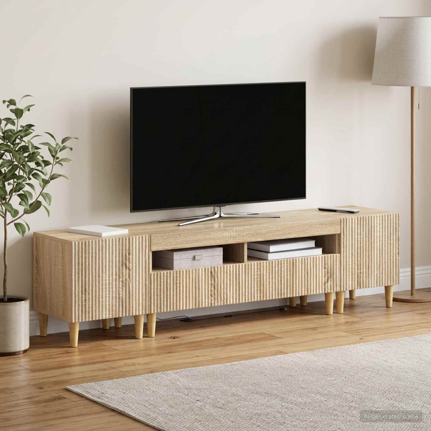 3-delt LED TV Skab ARNHEM 3 stk. Sonoma-eg Konstrueret træ