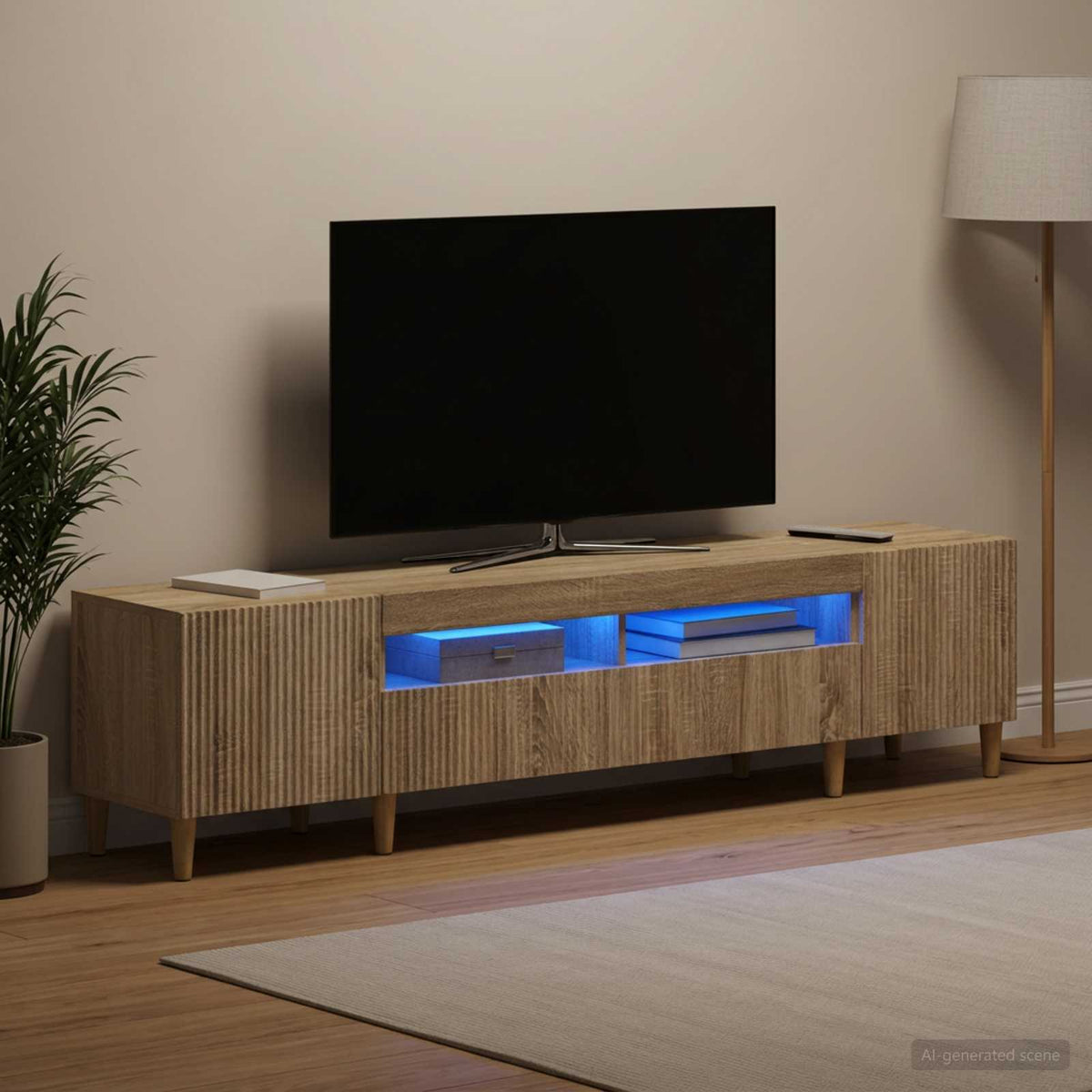 3-delt LED TV Skab ARNHEM 3 stk. Sonoma-eg Konstrueret træ