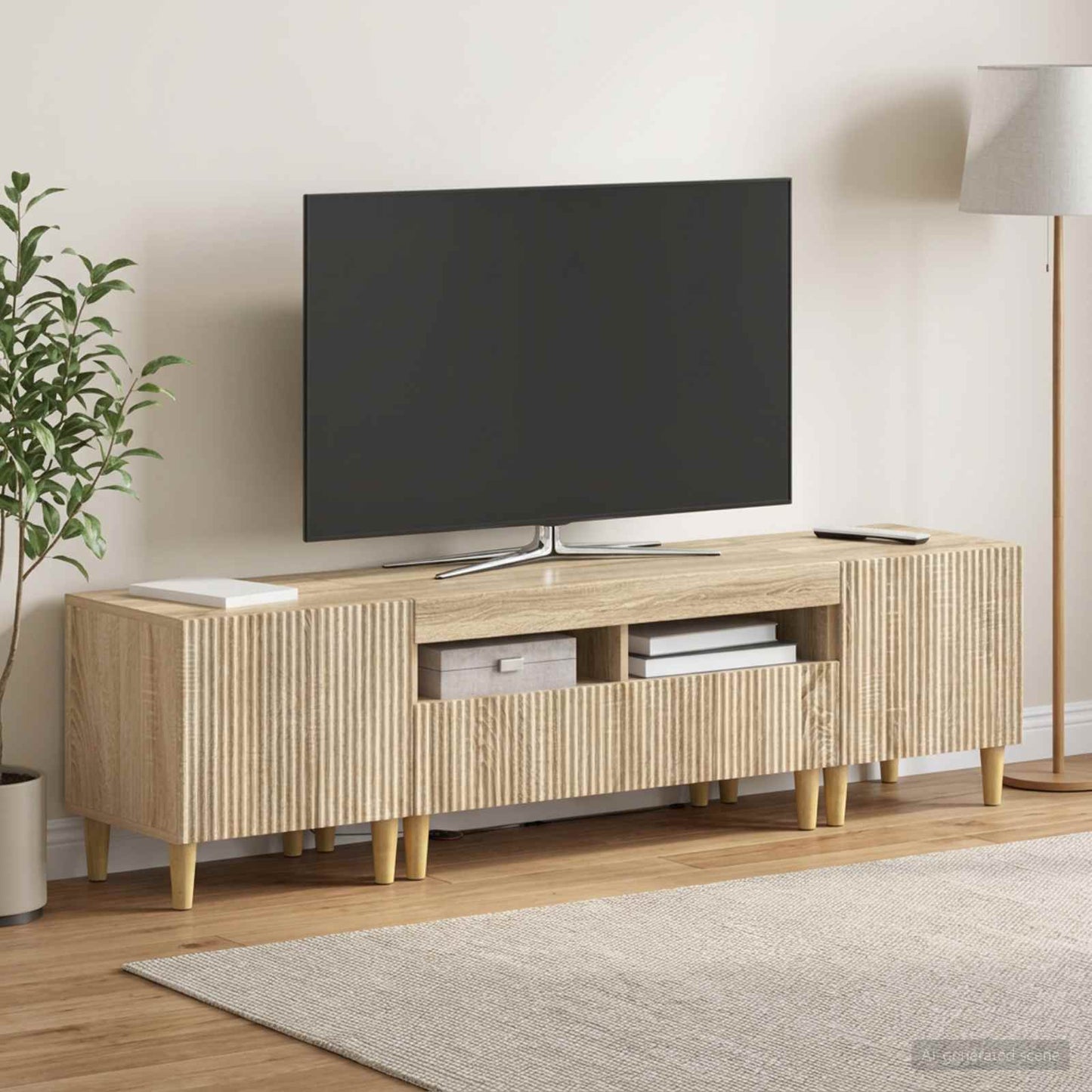3-delt LED TV Skab ARNHEM 3 stk. Sonoma-eg Konstrueret træ