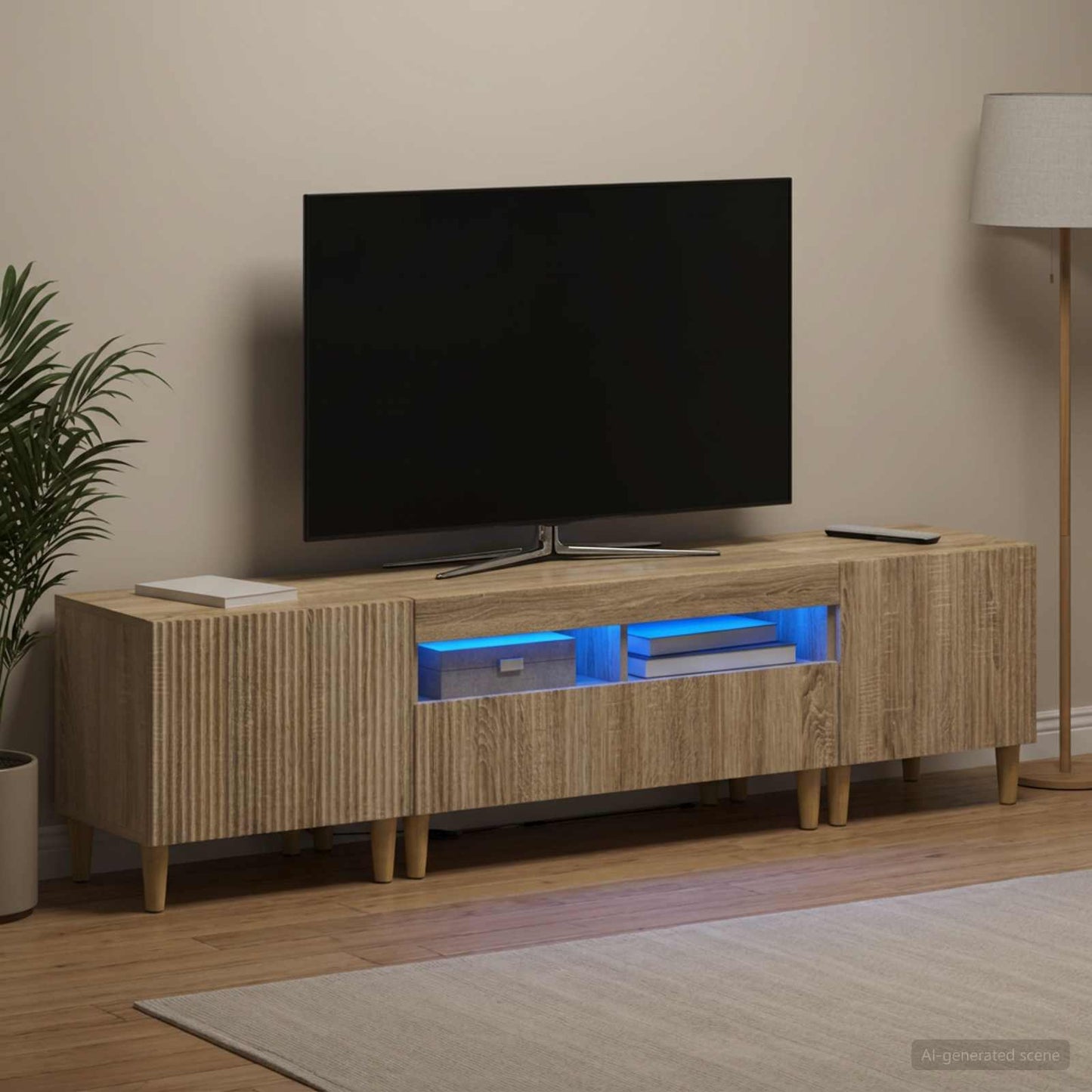 3-delt LED TV Skab ARNHEM 3 stk. Sonoma-eg Konstrueret træ