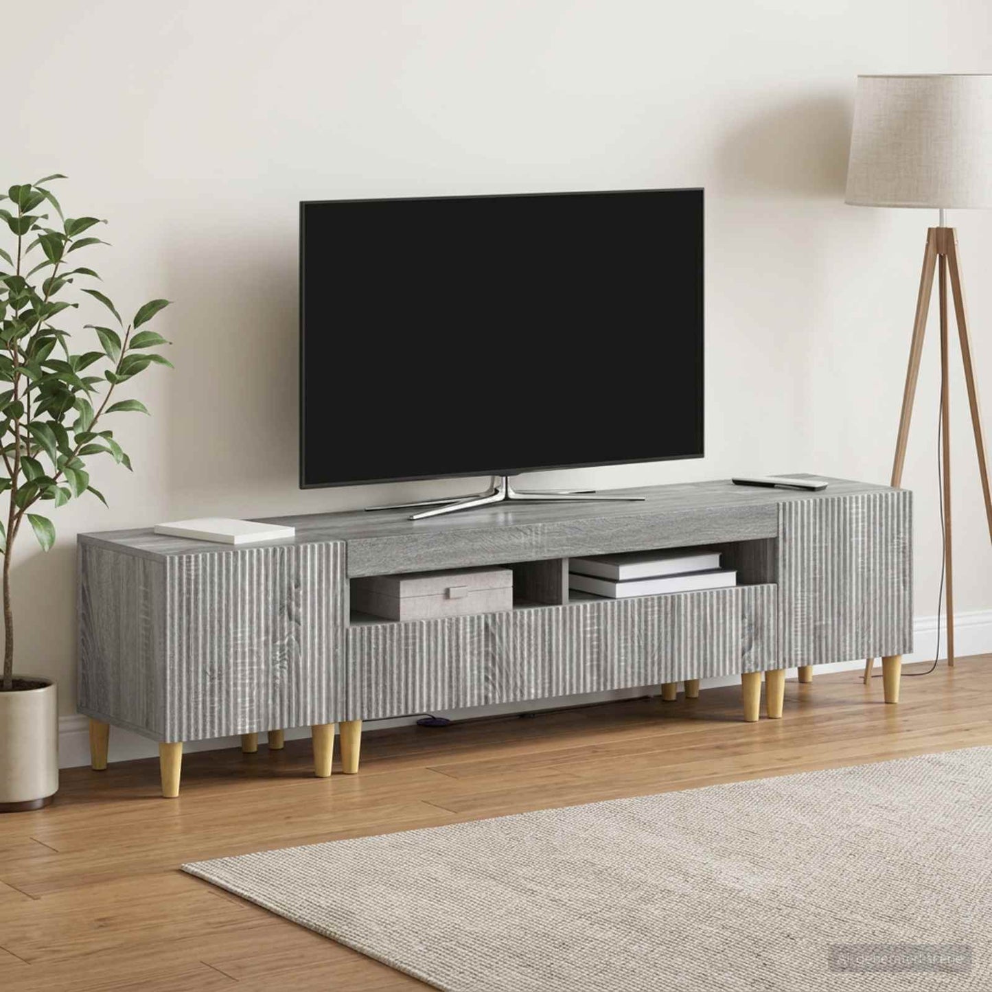 3-delt LED TV Skab ARNHEM 3 stk. Grå Sonoma Konstrueret træ