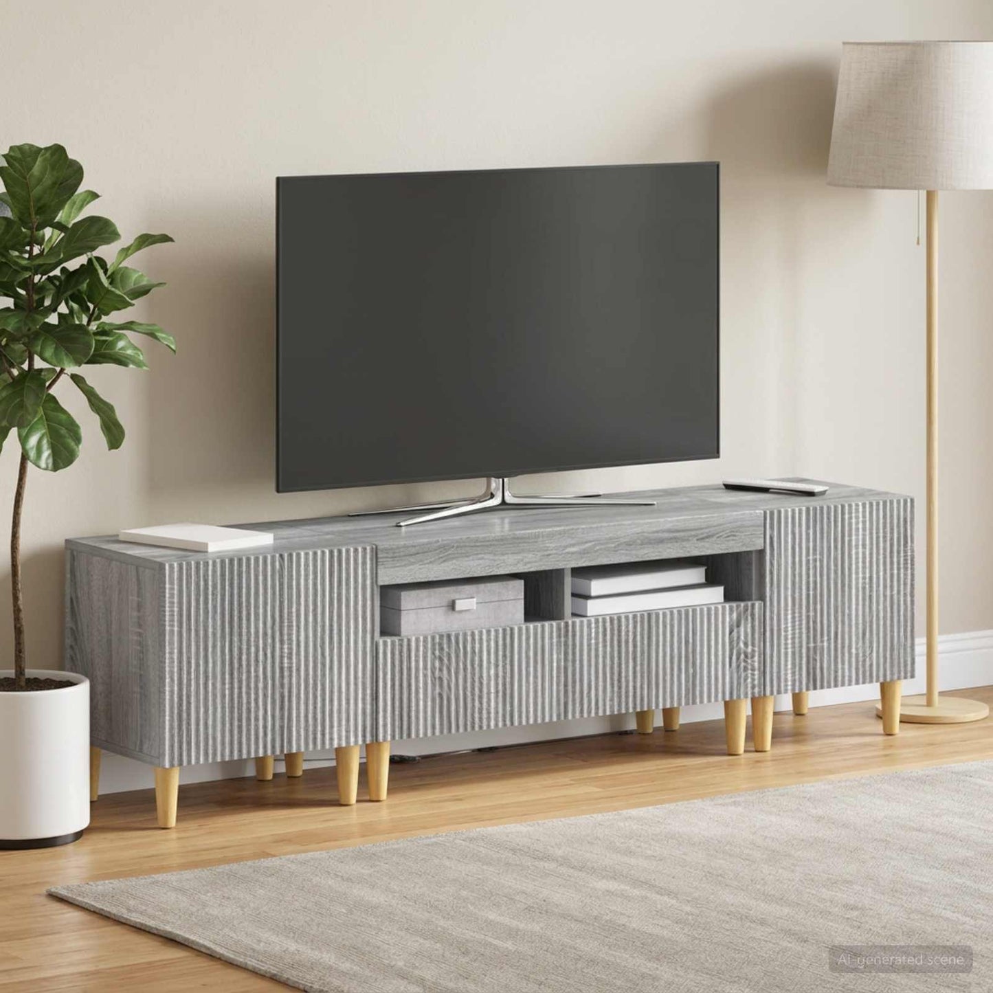 3-delt LED TV Skab ARNHEM 3 stk. Grå Sonoma Konstrueret træ