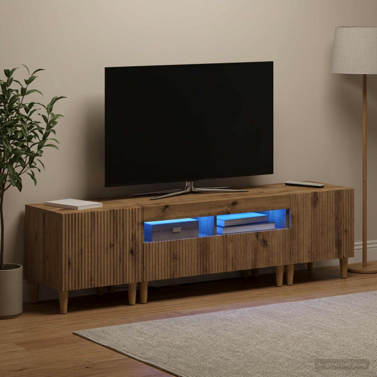 3-delt LED TV Skab ARNHEM 3 stk. Artisan-eg Konstrueret træ