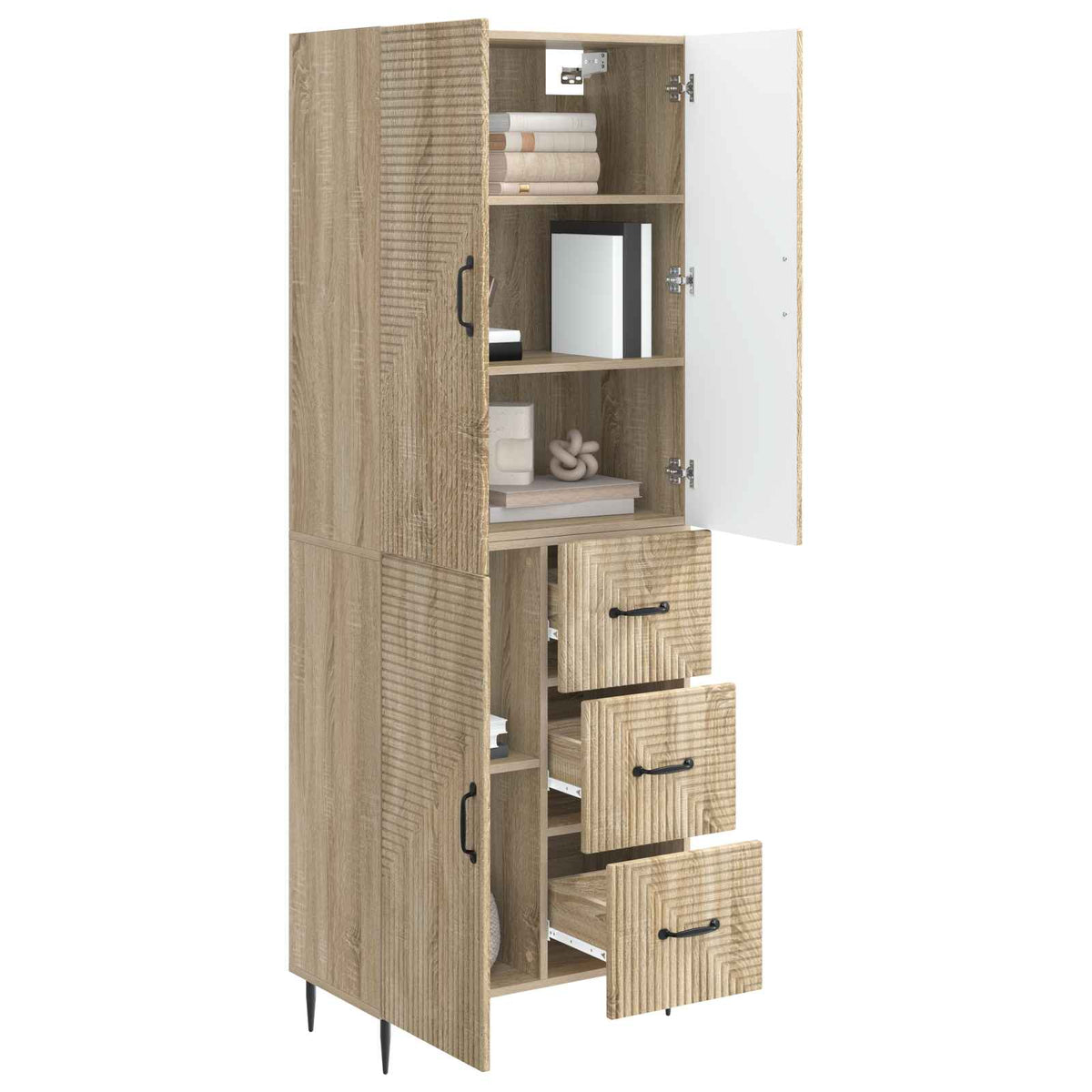 Skab Sæt 2 stk. Sonoma-eg Konstrueret træ