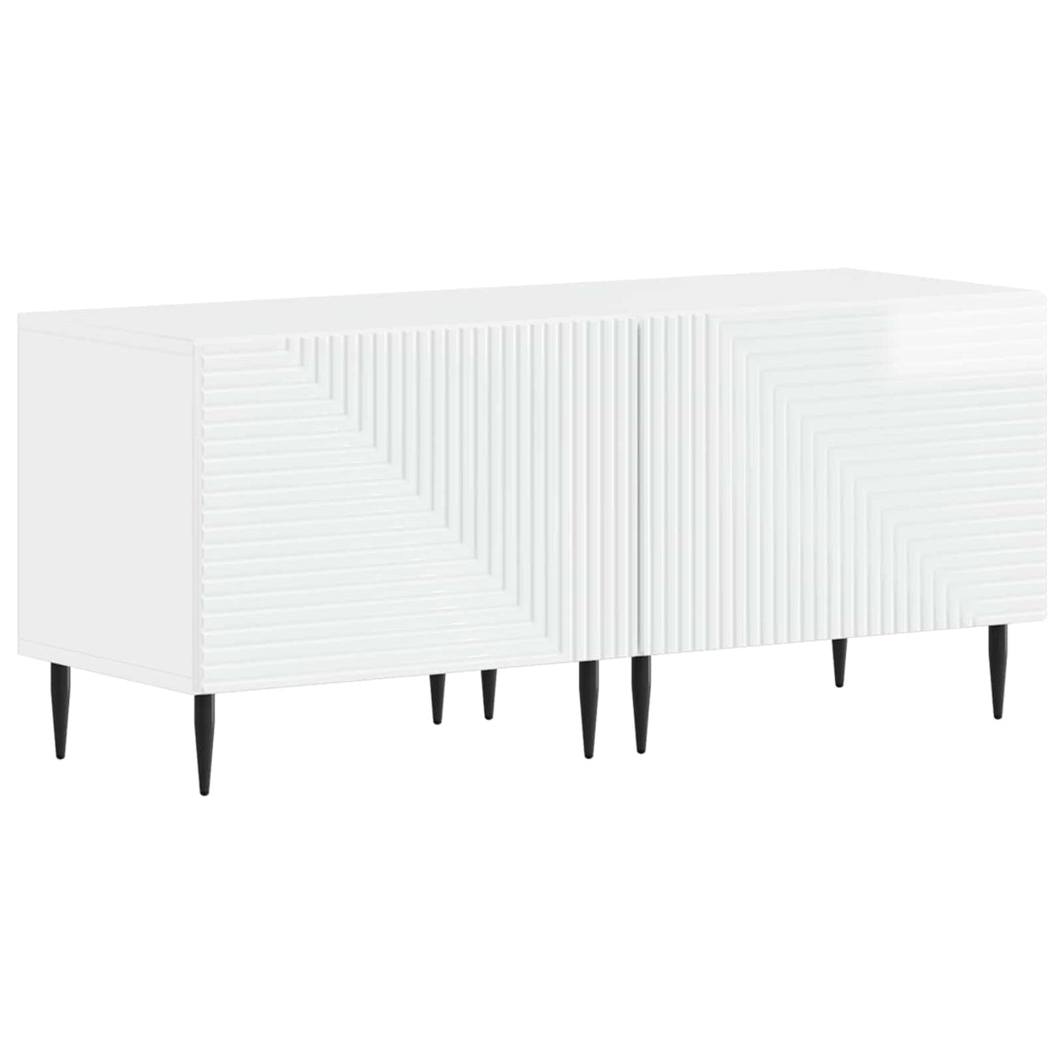 3-delt LED TV Skab Hvid højglans Konstrueret træ
