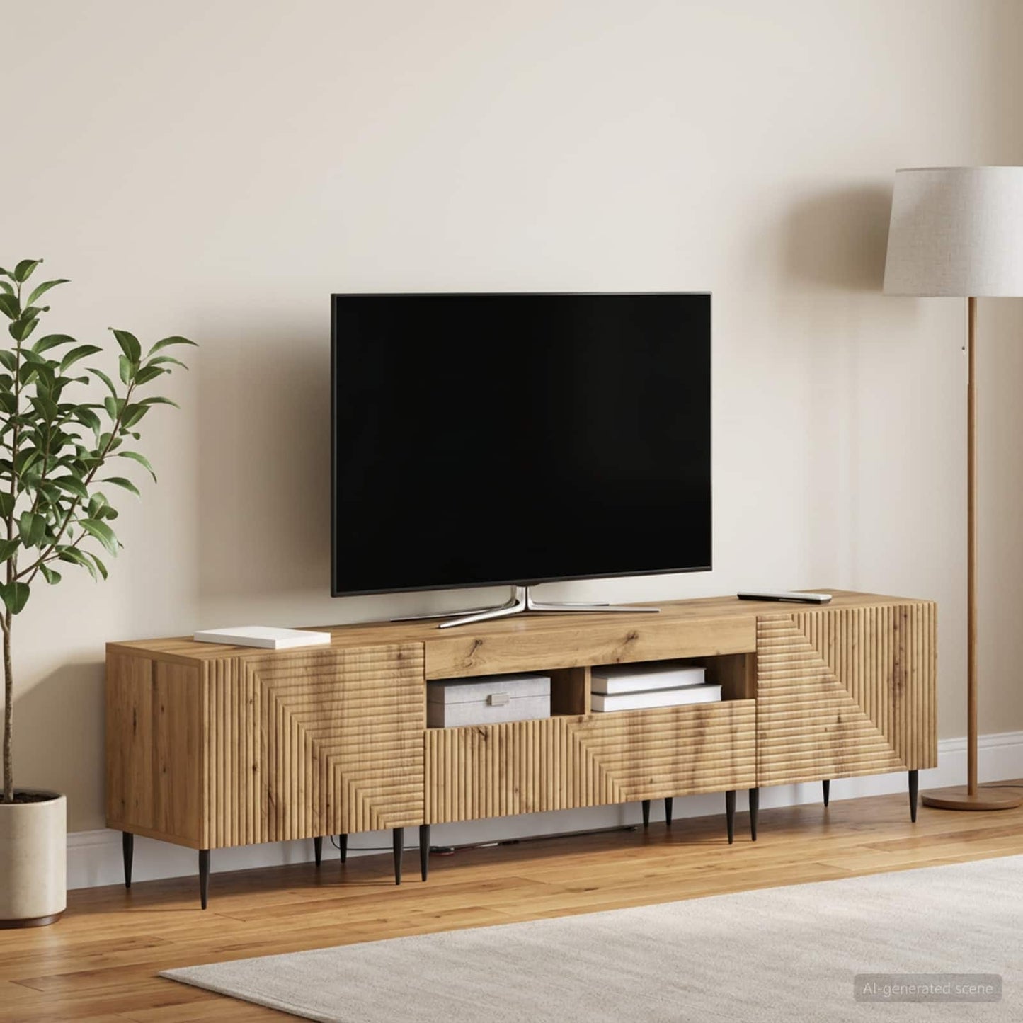 3-delt LED TV Skab Artisan-eg Konstrueret træ
