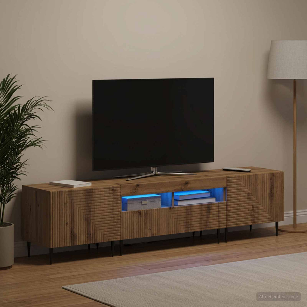 3-delt LED TV Skab Artisan-eg Konstrueret træ