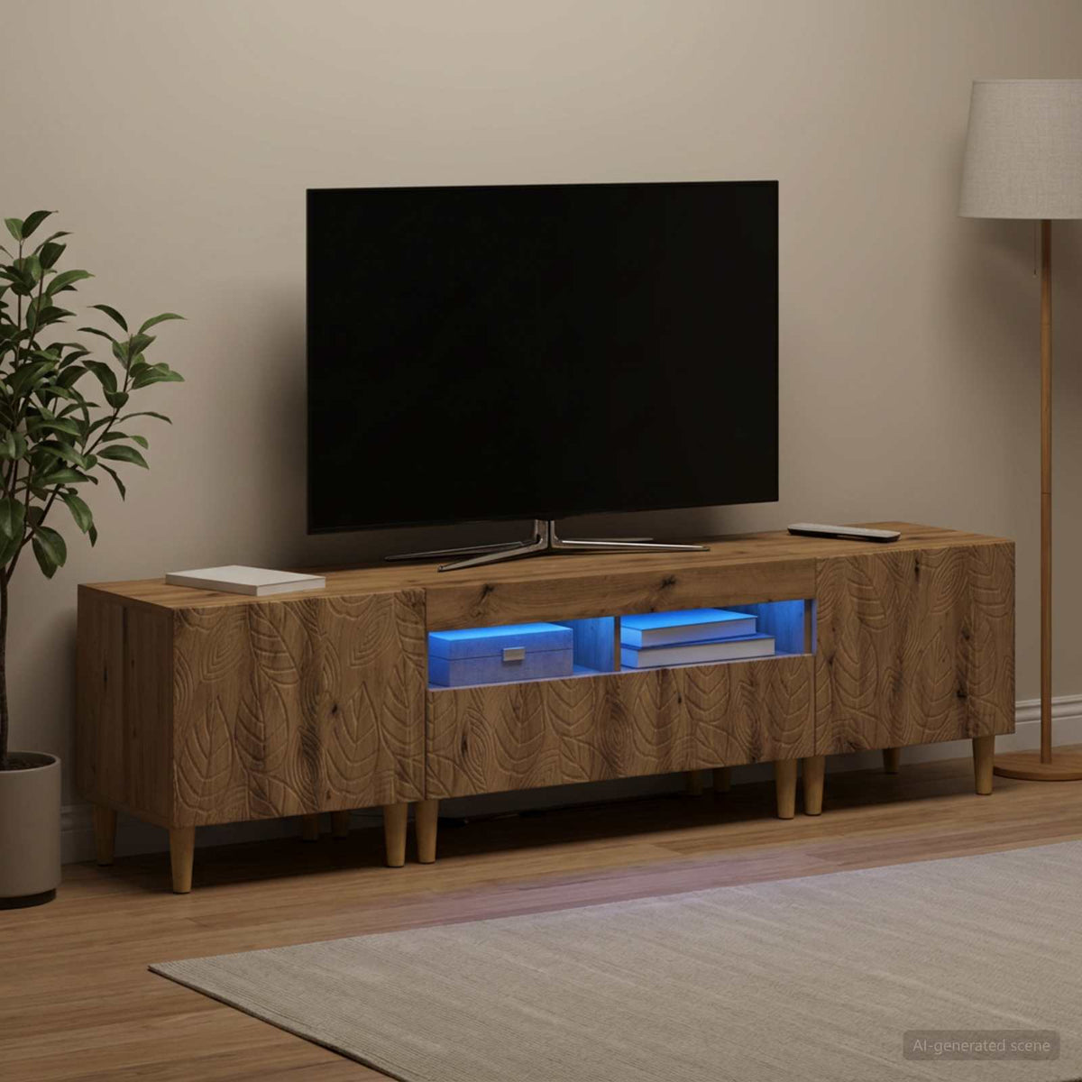 3-delt LED TV Skab DELFT Artisan-eg Konstrueret træ