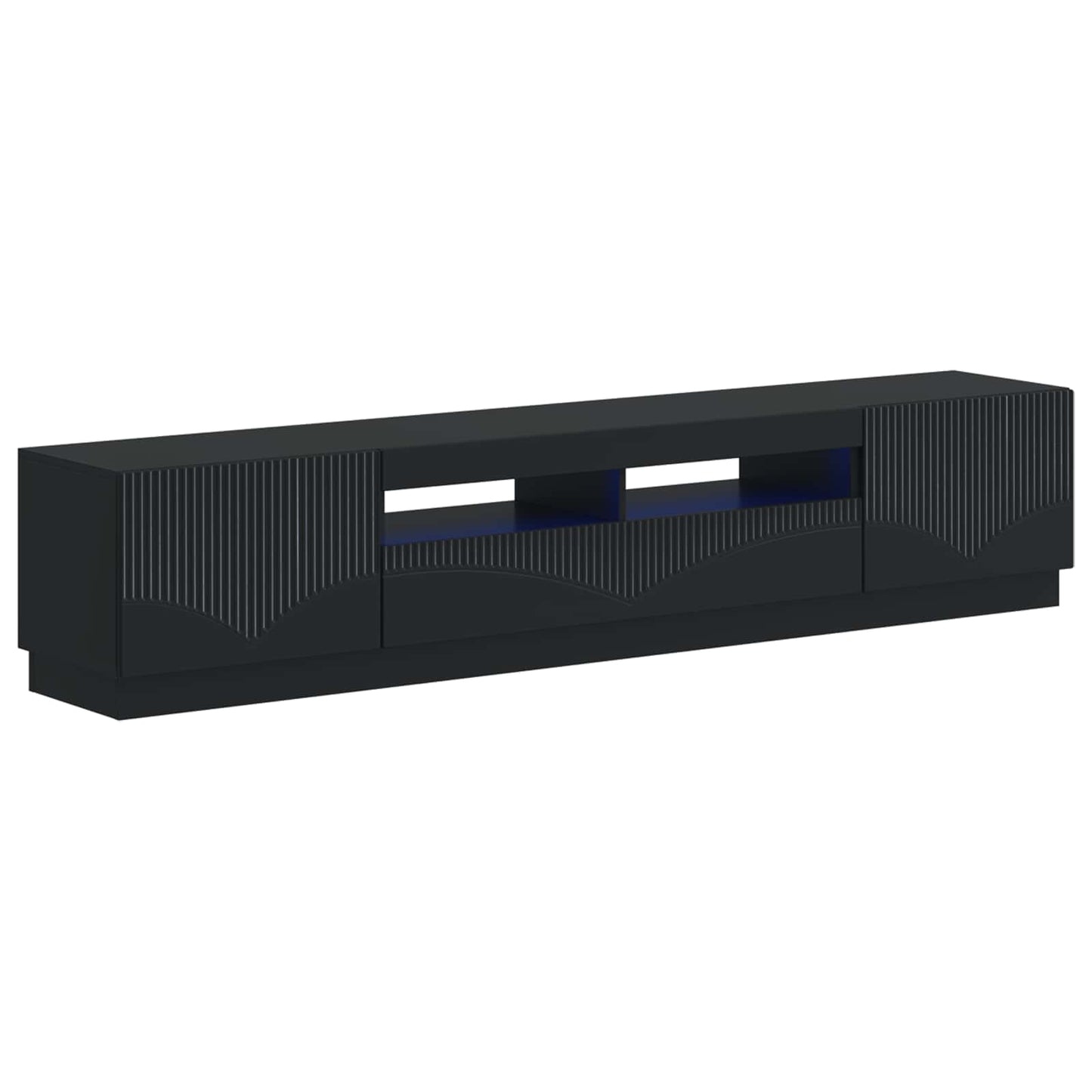 LED TV-skab HOORN 3 stk. Sort Konstrueret træ