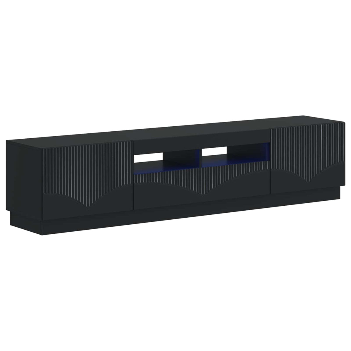 LED TV-skab HOORN 3 stk. Sort Konstrueret træ