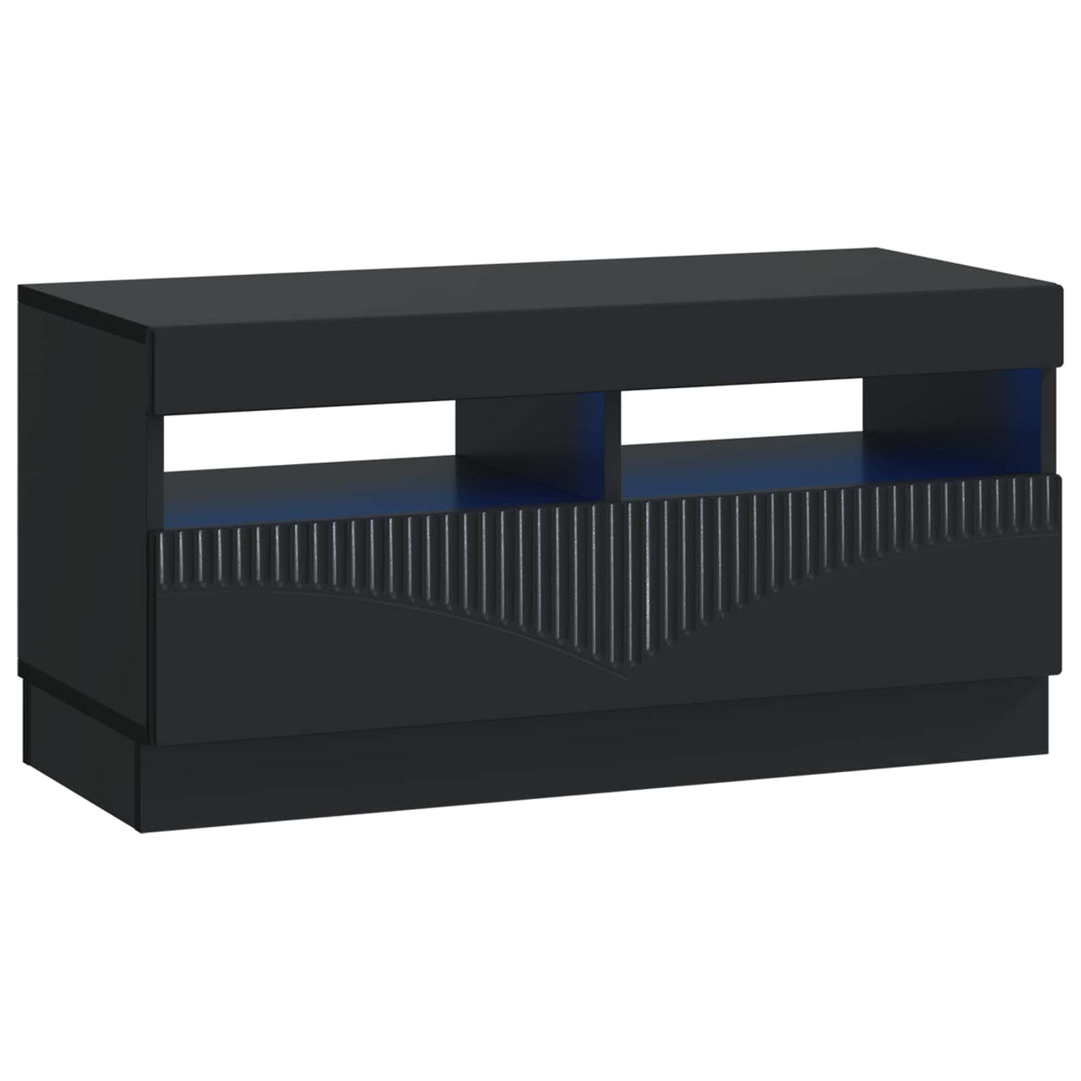 LED TV-skab HOORN 3 stk. Sort Konstrueret træ
