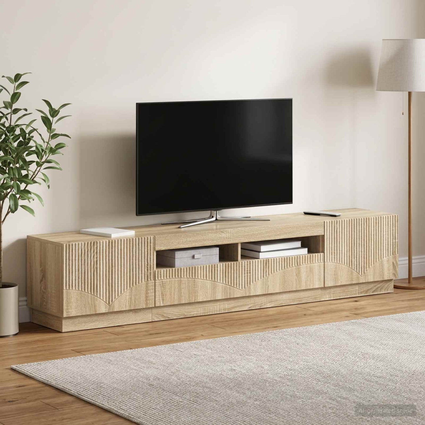 LED TV-skab HOORN 3 stk. Sonoma-eg Konstrueret træ