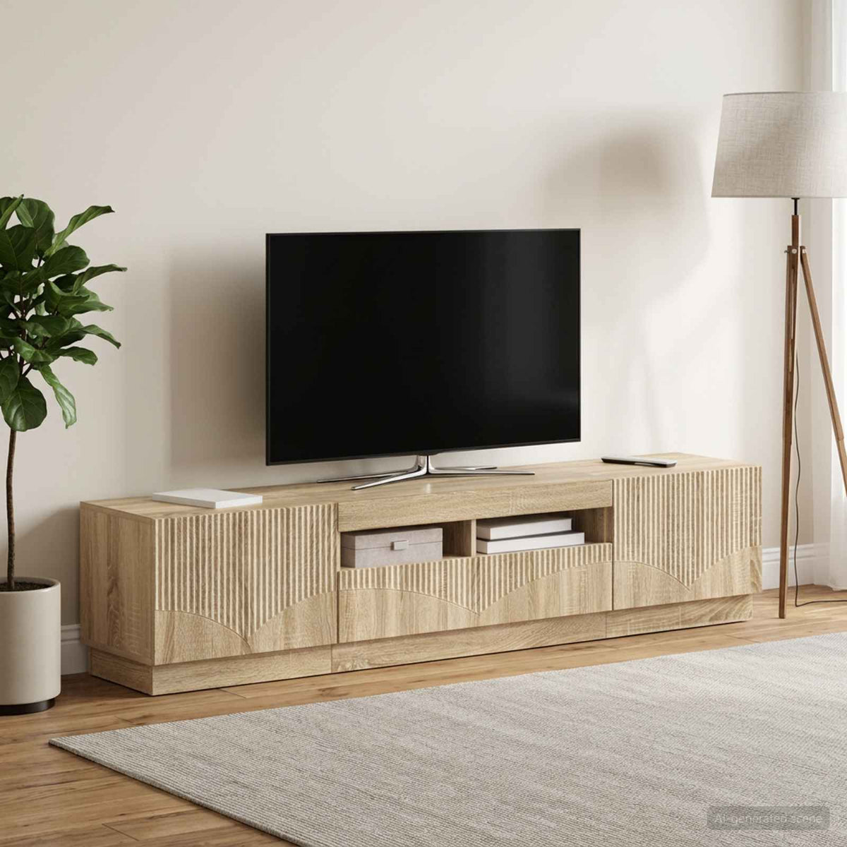 LED TV-skab HOORN 3 stk. Sonoma-eg Konstrueret træ