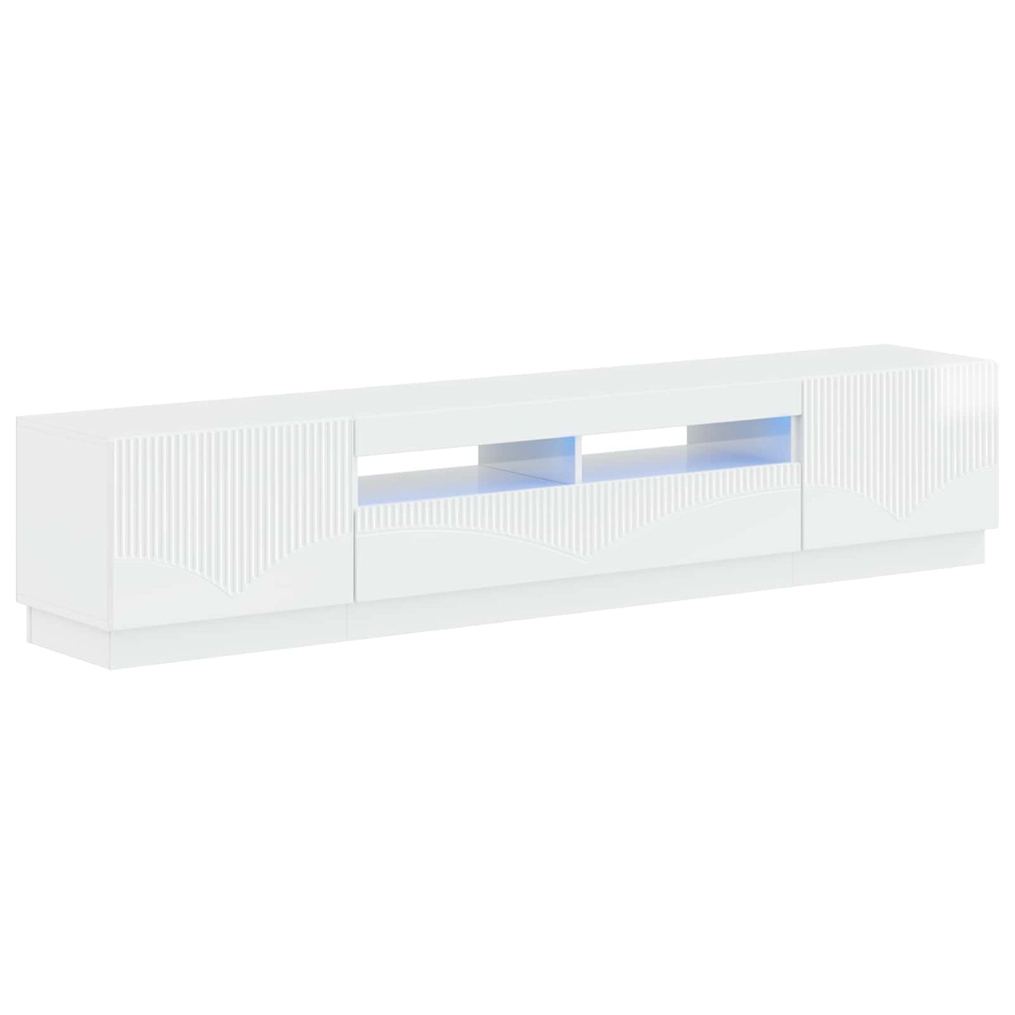 LED TV-skab HOORN 3 stk. Hvid højglans Konstrueret træ