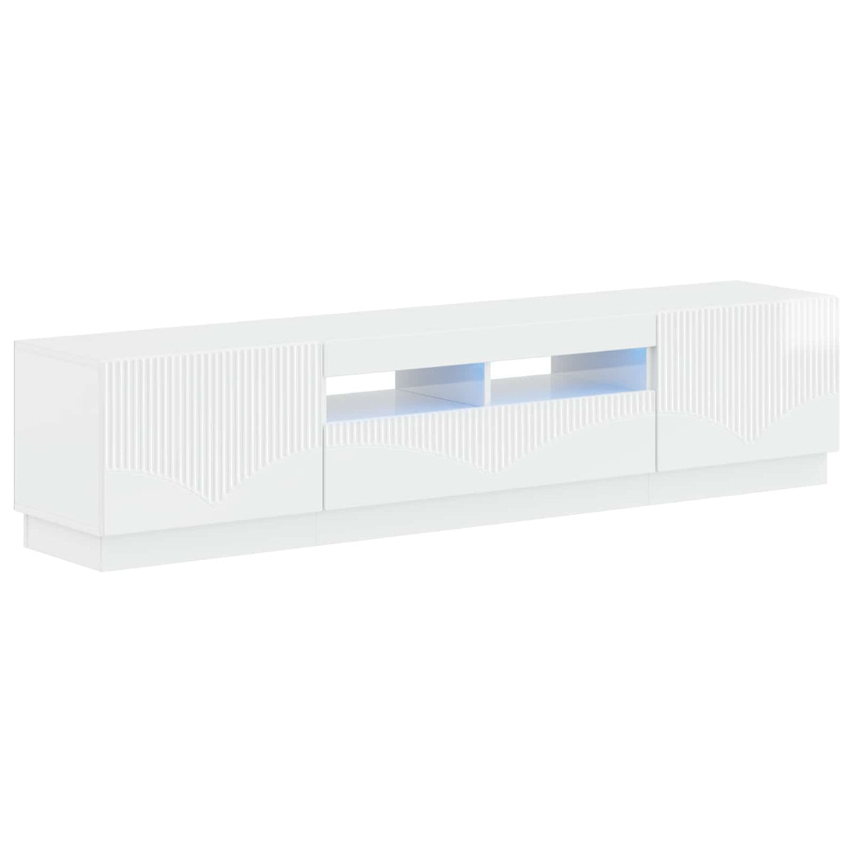 LED TV-skab HOORN 3 stk. Hvid højglans Konstrueret træ