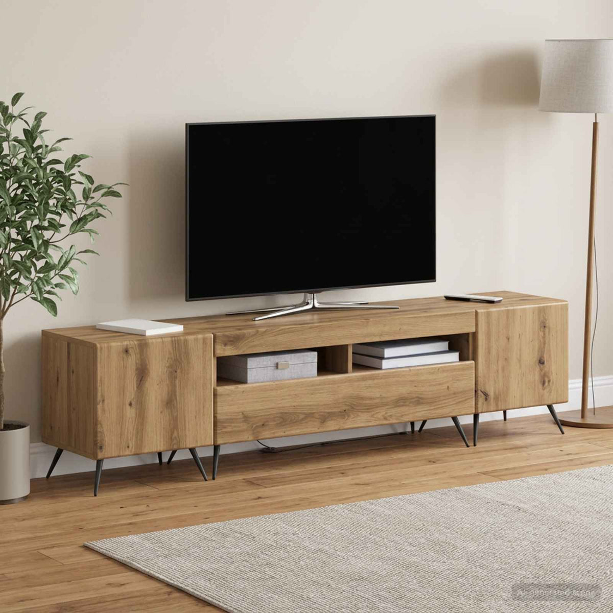 LED TV-skab BREDA 3 stk. Artisan-eg Konstrueret træ