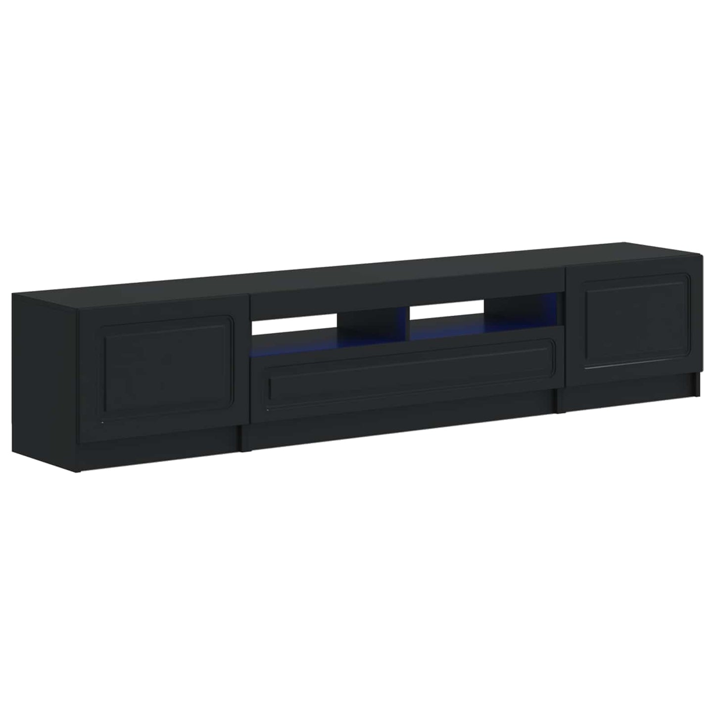 LED TV-skab UTRECHT 3 stk. Sort Konstrueret træ