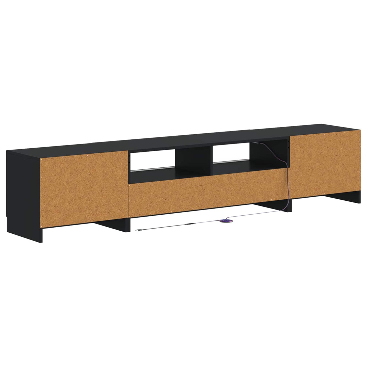 LED TV-skab UTRECHT 3 stk. Sort Konstrueret træ