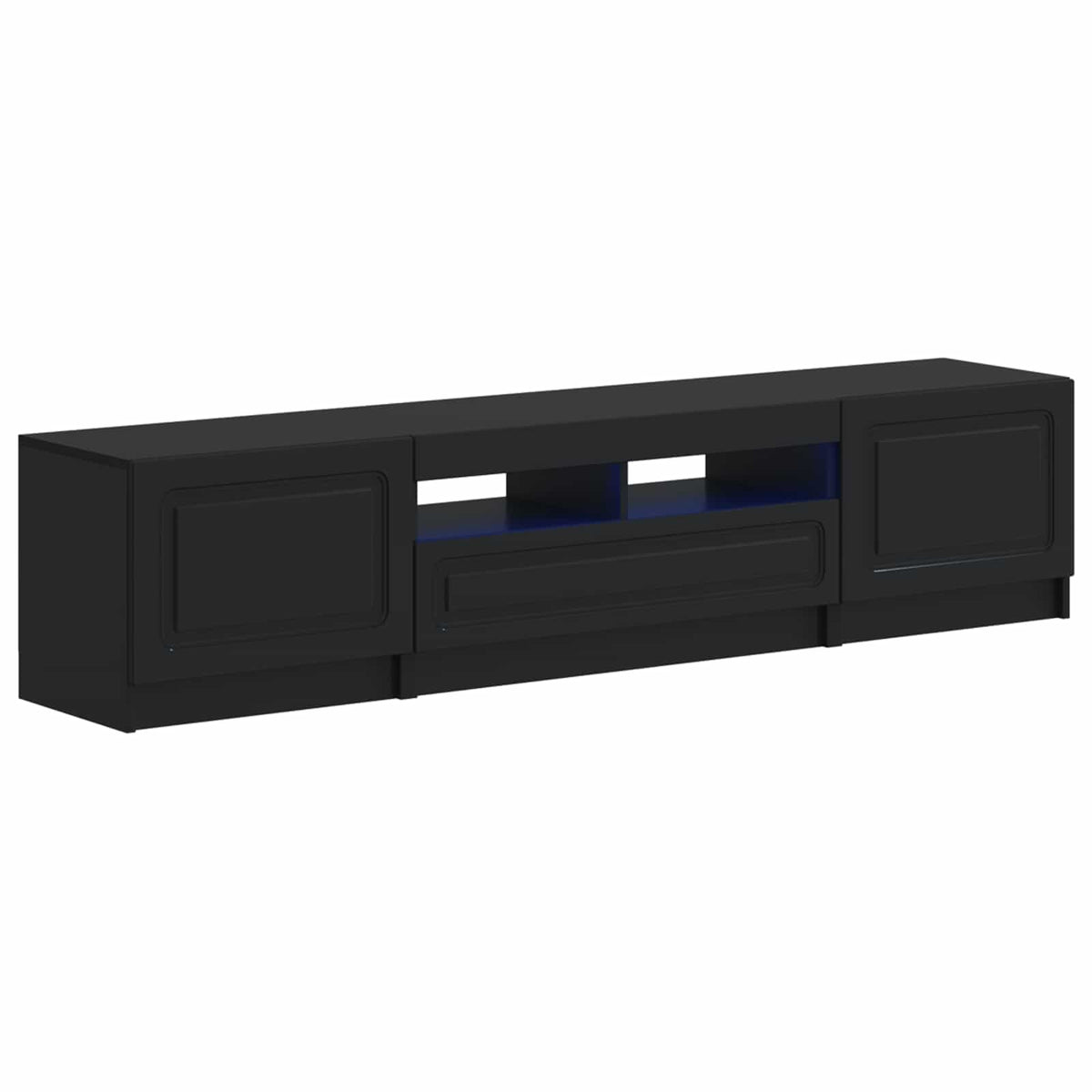LED TV-skab UTRECHT 3 stk. Sort Konstrueret træ